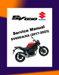 Suzuki SV650 SV650/A/XA "L7-L9" 2017-2023 Full Manual Set – Repair & Maintenance Manual and Spare Parts Catalog and User Handbook