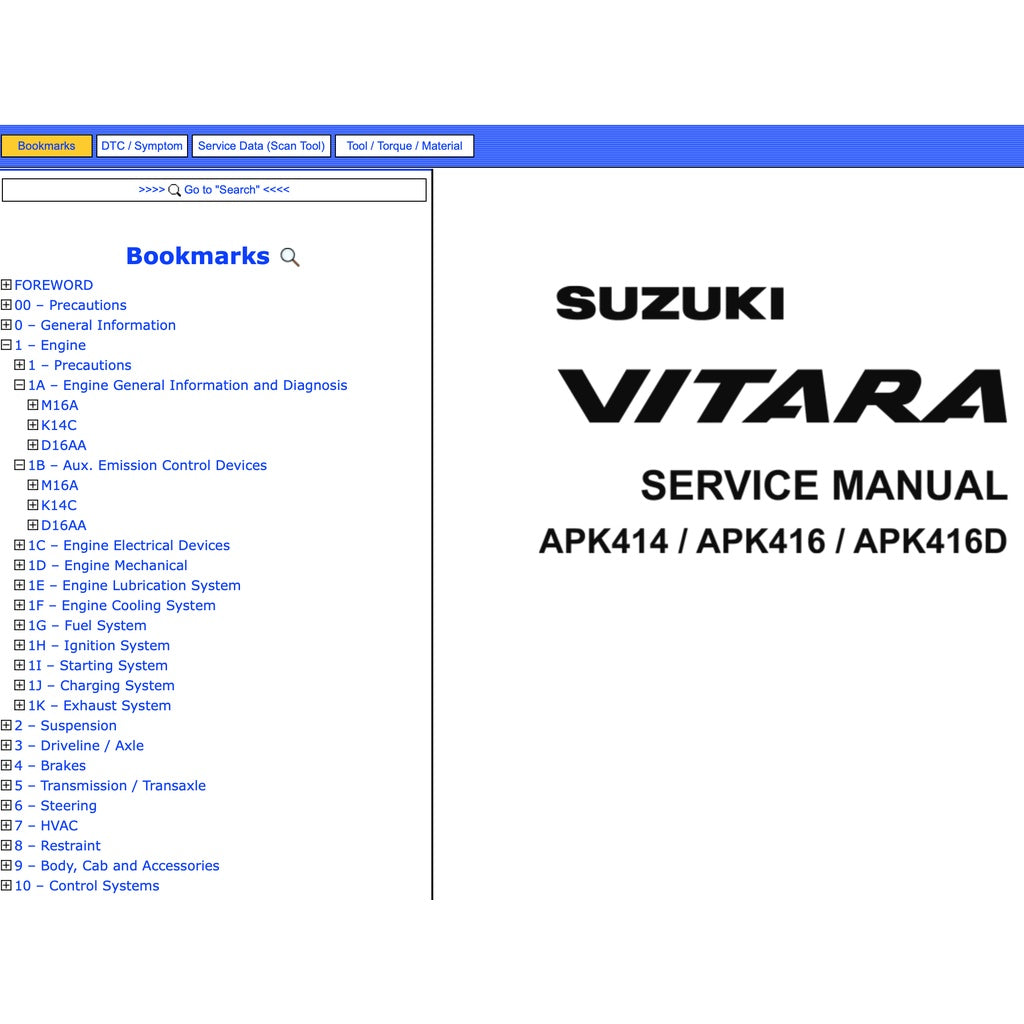Suzuki VITARA 2015-2022 Full Manual Set – Repair & Maintenance Manual - page 2