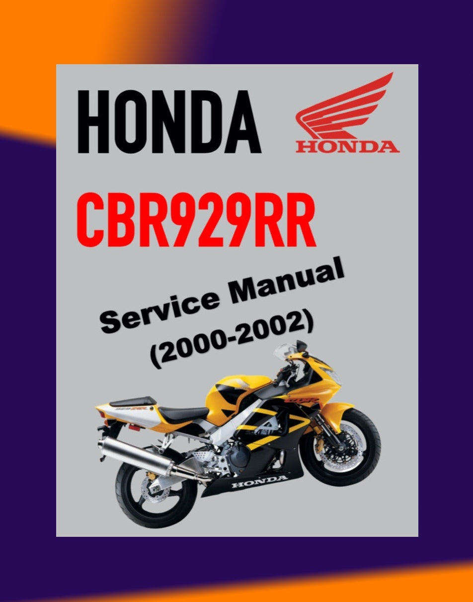 Honda CBR929RR 2000-2002 Full Manual Set – Repair & Maintenance Manual and Spare Parts Catalog and User Handbook