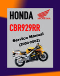 Honda CBR929RR 2000-2002 Full Manual Set – Repair & Maintenance Manual and Spare Parts Catalog and User Handbook