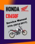 Honda CB650F 2014-2017 Full Manual Set – Repair & Maintenance Manual and Spare Parts Catalog and User Handbook