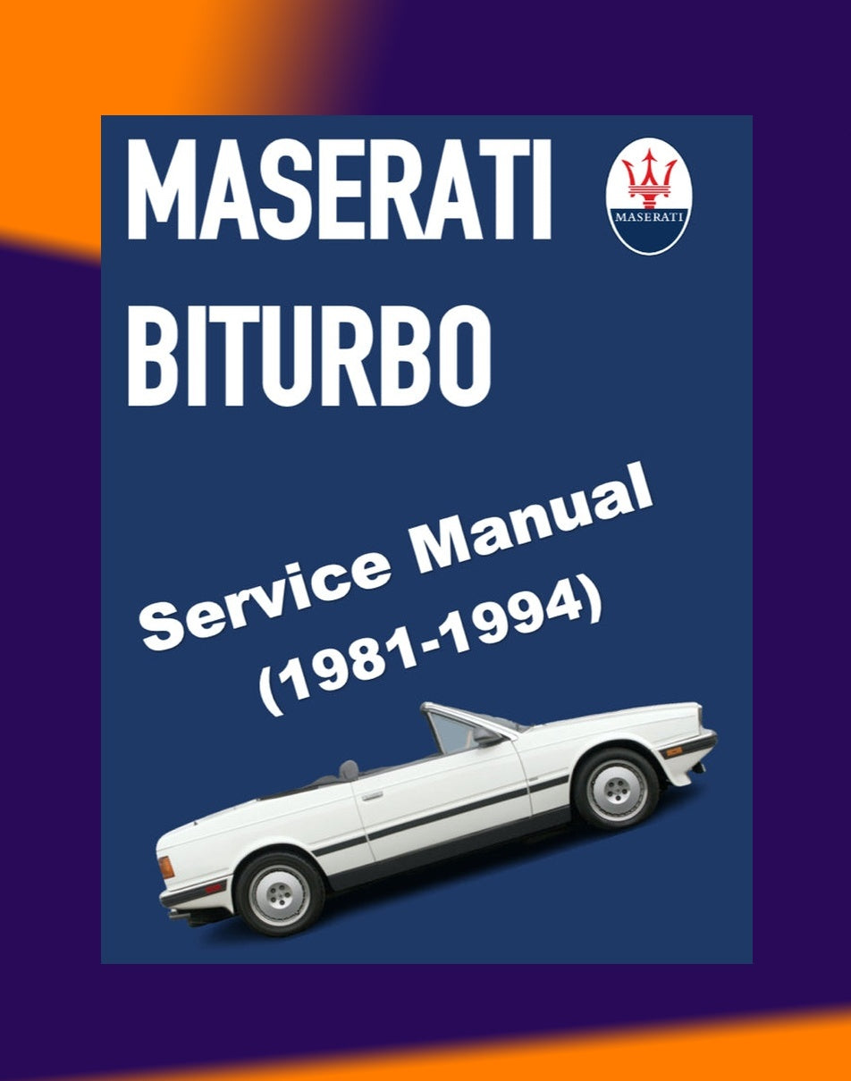 Maserati BITURBO 222/228/420/422/425 1981-1994 Full Manual Set – Repair & Maintenance Manual and Spare Parts Catalog