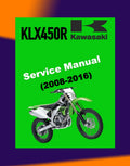 Kawasaki KLX450R KLX 450R 2008-2016 Full Manual Set – Repair & Maintenance Manual and Spare Parts Catalog andUser Handbook
