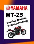 Yamaha MT-25 MT25 V1 2015-2020 Full Manual Set – Repair & Maintenance Manual and Spare Parts Catalog and User Handbook