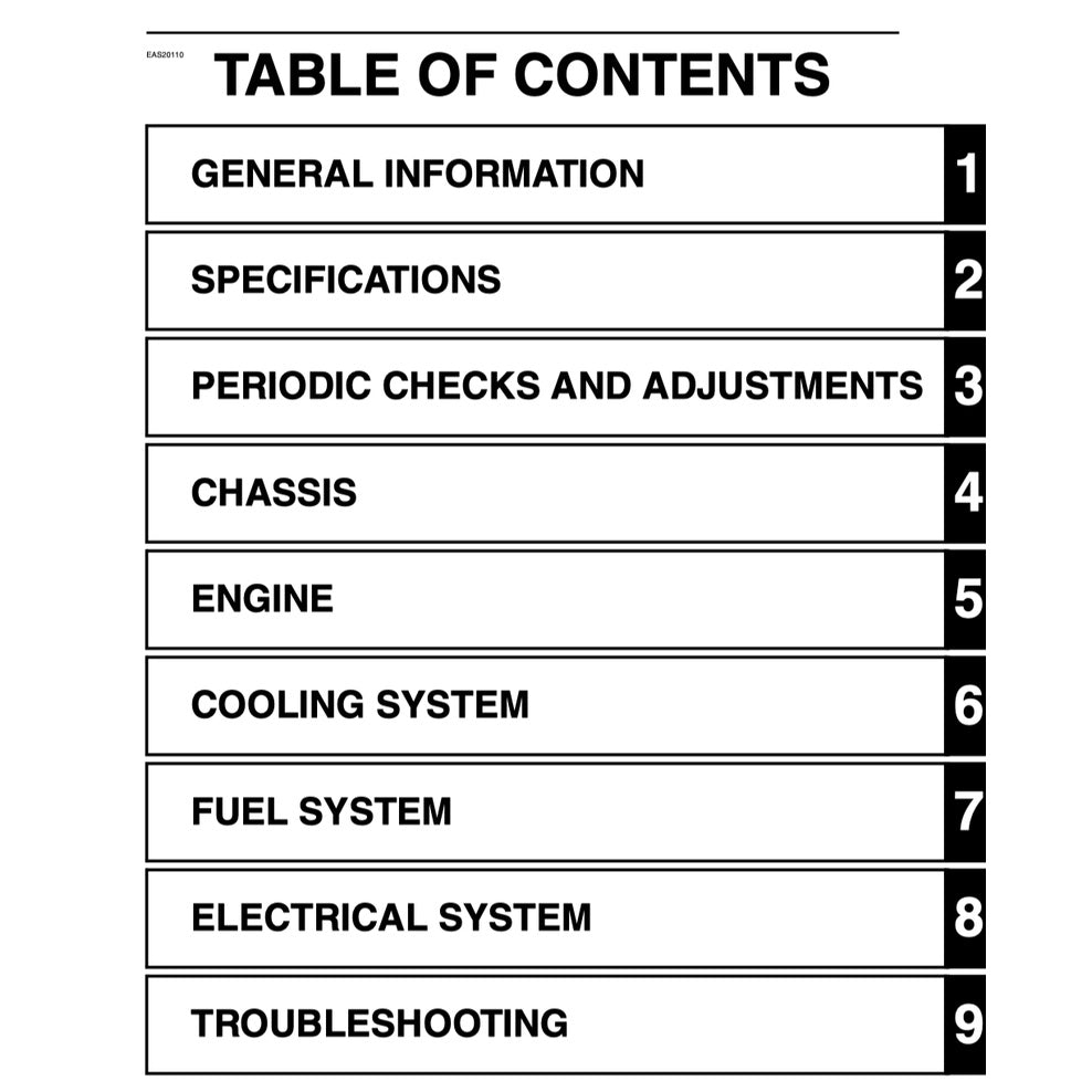 Yamaha YZF-R1 2012-2014 Full Manual Set – Repair & Maintenance Manual and Spare Parts Catalog and User Handbook - page 2
