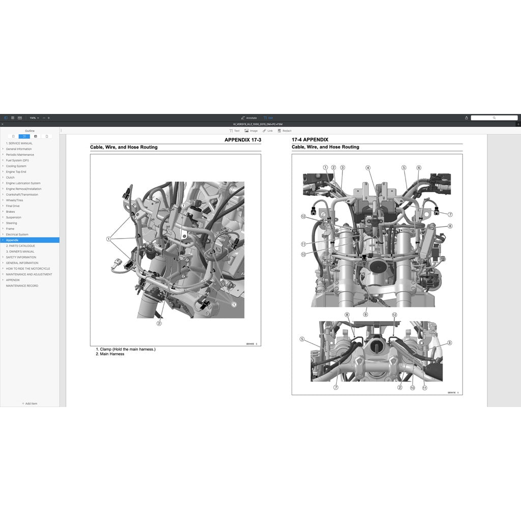 Kawasaki VERSYS KLZ 1000 2015-2018 Full Manual Set – Repair & Maintenance Manual and Spare Parts Catalog andUser Handbook - page 8