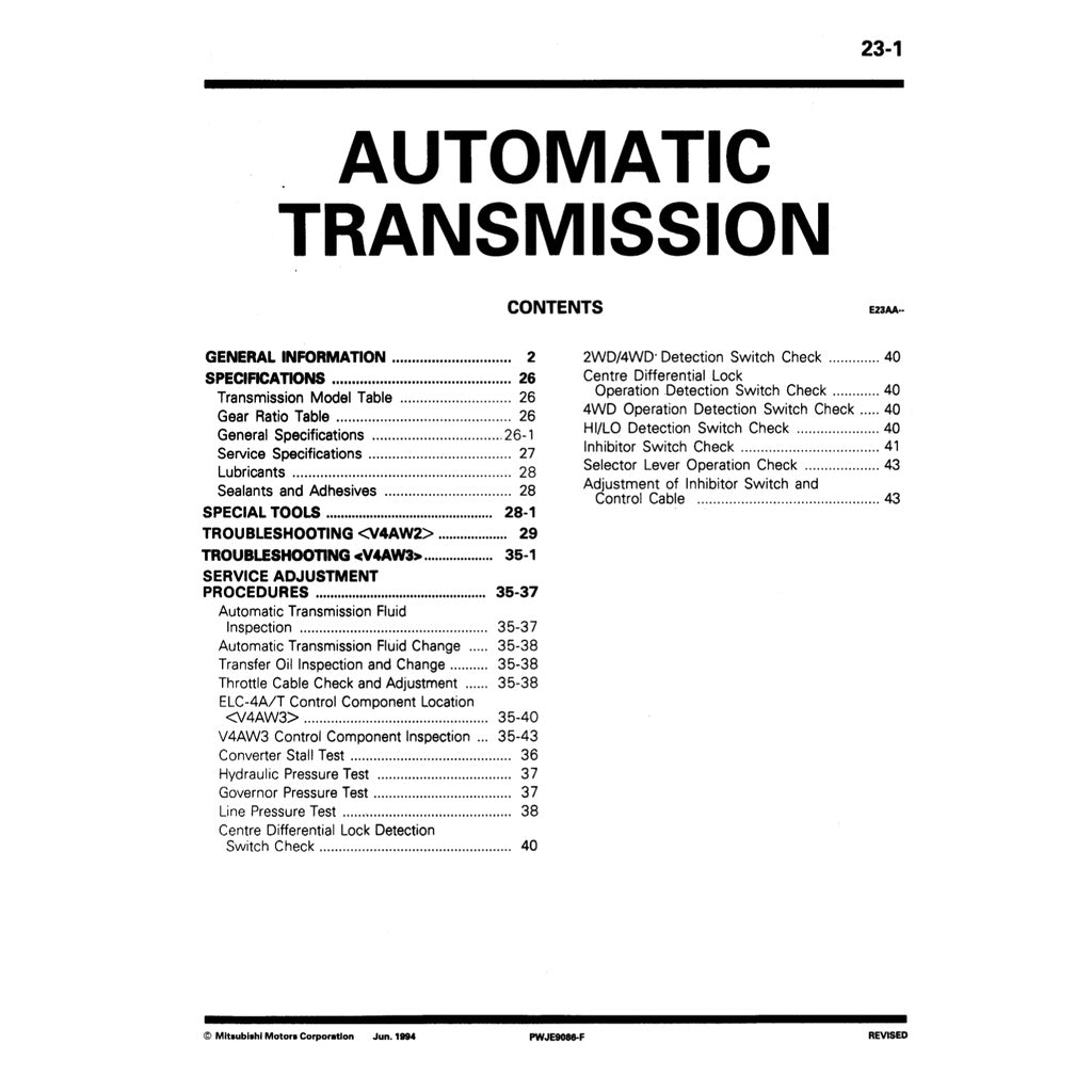 Mitsubishi PAJERO II V20 1991-1999 Full Manual Set – Repair & Maintenance Manual - page 7