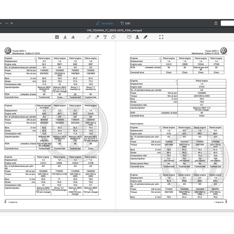 VW TOURAN I 1T 2003-2015 Full Manual Set – Repair & Maintenance Manual - page 9