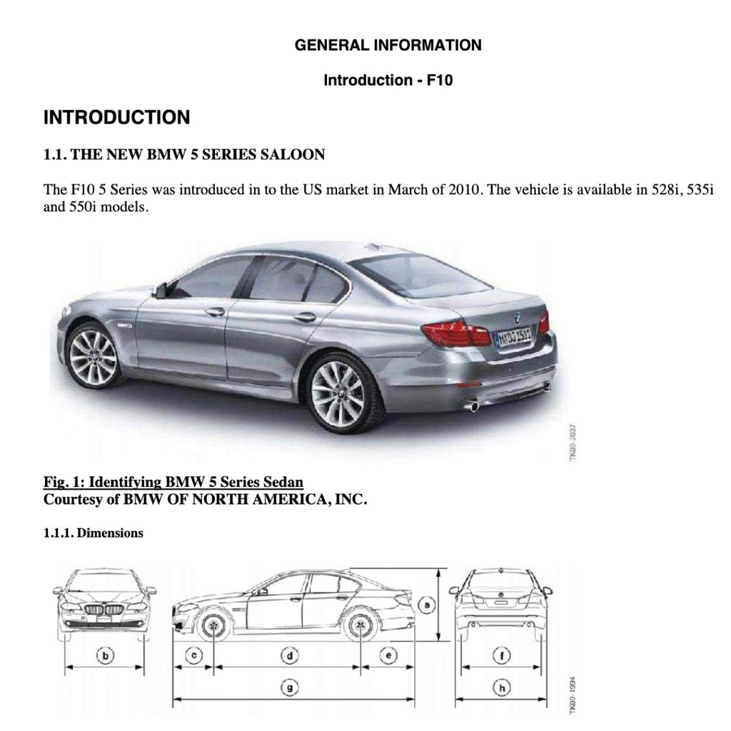 BMW 5 Series F10 523I-528Xi-535IXi-550Xi 2009-2017 Full Manual Set – Repair & Maintenance Manual - page 2