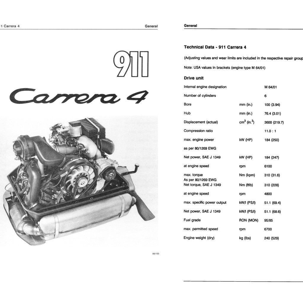 Porsche 911 964 CARRERA 2/4 1989-1994 Full Manual Set – Repair & Maintenance Manual and Spare Parts Catalog - page 2