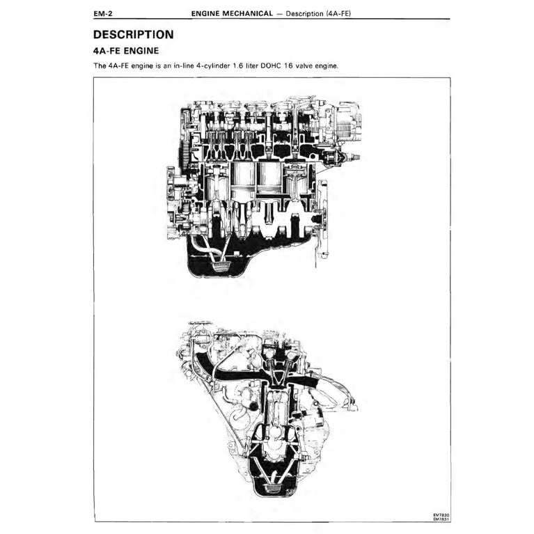 Toyota Engine 4A-FE Service Repair Workshop Manual - page 2