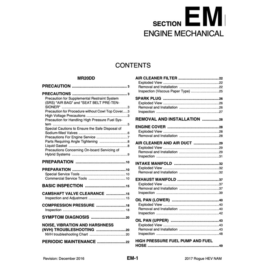Nissan X-TRAIL T32 ROGUE HEV 2017-2022 Full Manual Set – Repair & Maintenance Manual - page 3