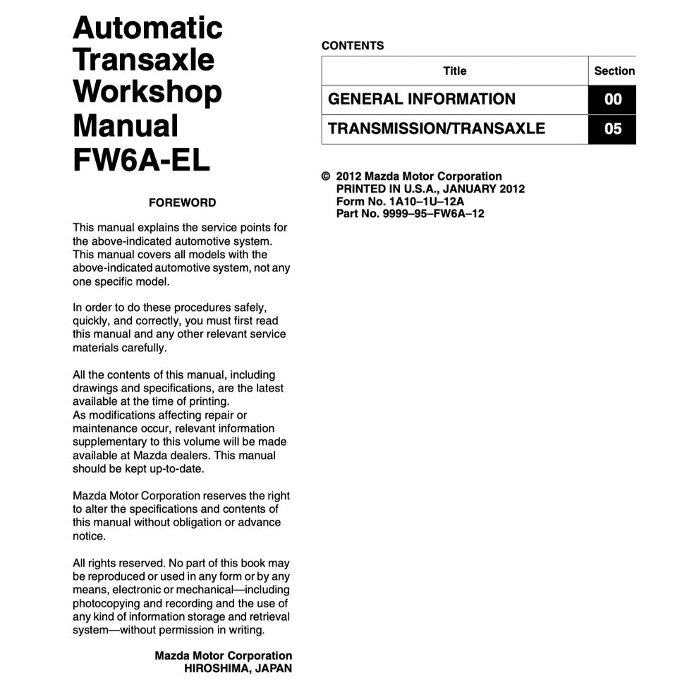 Mazda 6 GJ1 2013-2021 Full Manual Set – Repair & Maintenance Manual - page 6