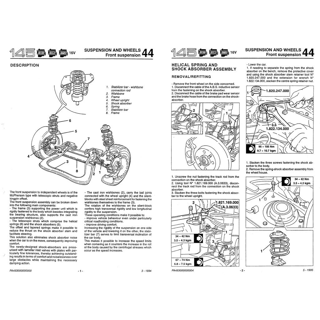 Alfa Romeo 145-146 Type 930 A/B 1995-2003 Full Manual Set – Repair & Maintenance Manual - page 7