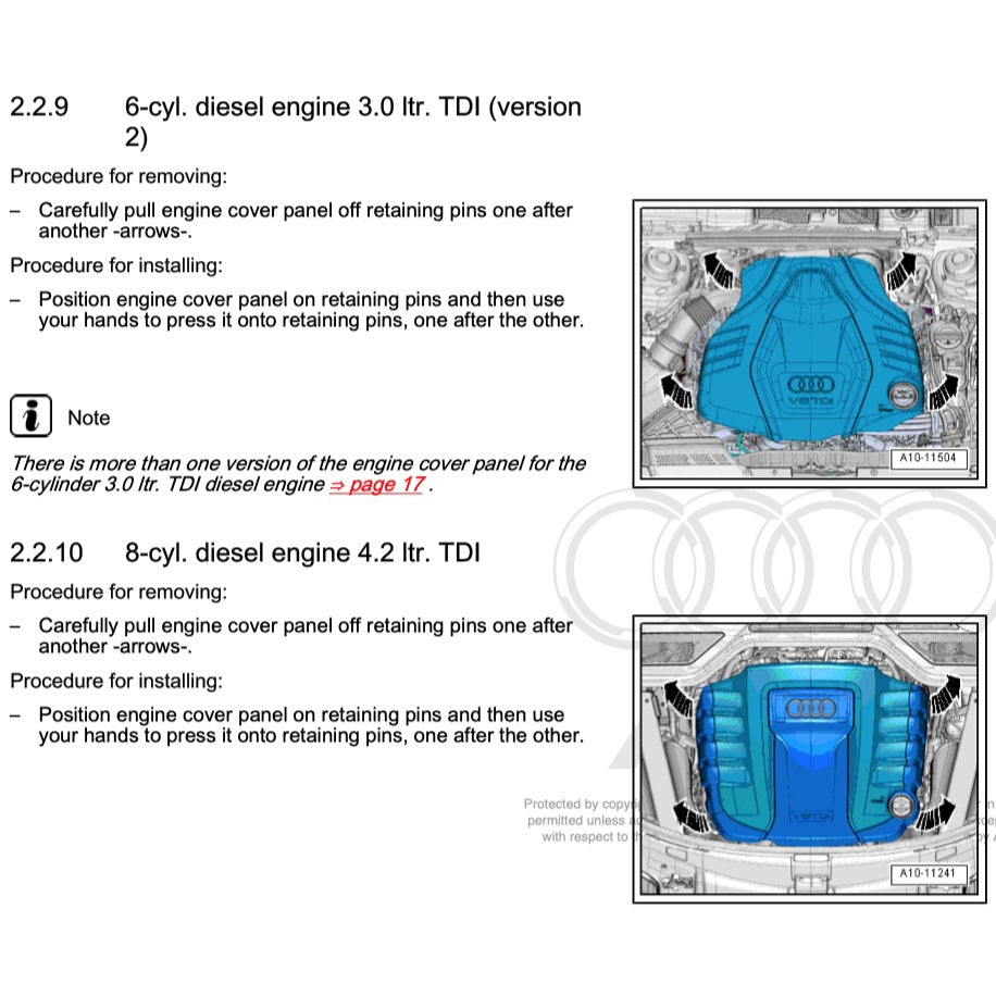 Audi Engine Workshop Repair Manual - page 2
