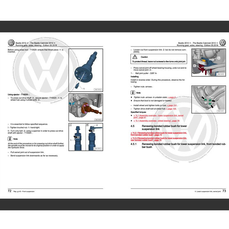 VW NEW BEETLE A5 2012-2019 Full Manual Set – Repair & Maintenance Manual - page 4