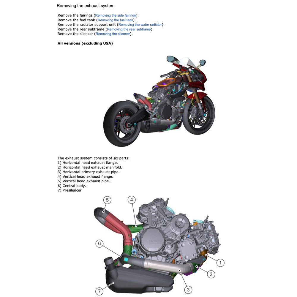Ducati PANIGALE 959 E4 2016-2019 Full Manual Set – Repair & Maintenance Manual and Spare Parts Catalog and OWNER's Manual - page 3