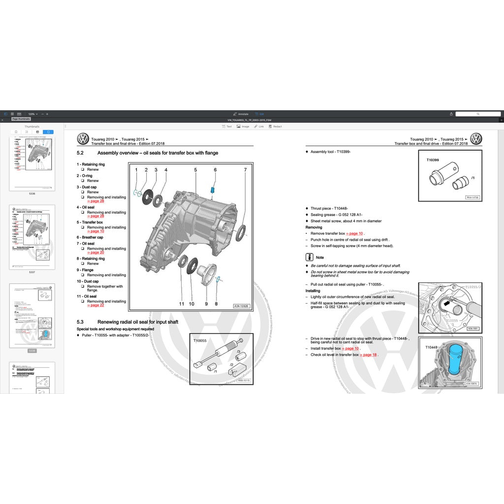 VW TOUAREG I & II 7L / 7P 2003-2017 Full Manual Set – Service WORK Manual - page 6