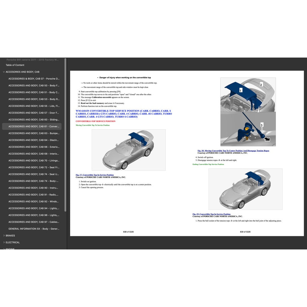 Porsche 911 991.1 2011-2016 Full Manual Set – Repair & Maintenance Manual and Spare Parts Catalog - page 2