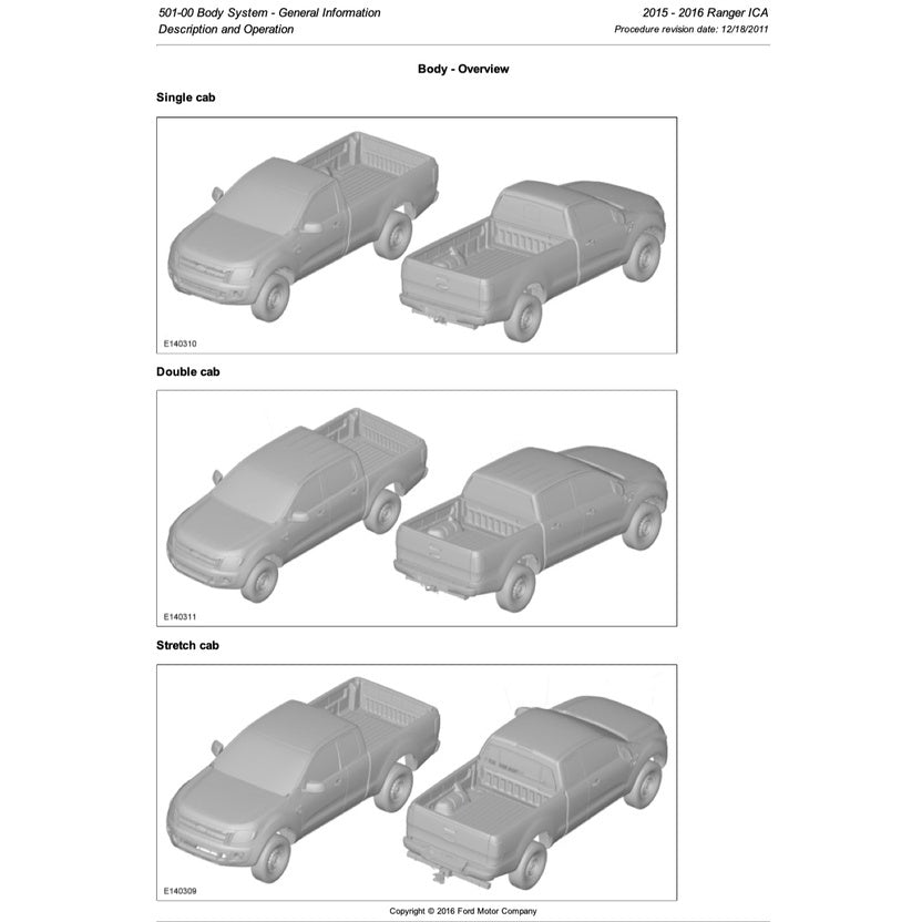 Ford RANGER T6 PX MKII 2015-2018 Full Manual Set – Repair & Maintenance Manual - page 2
