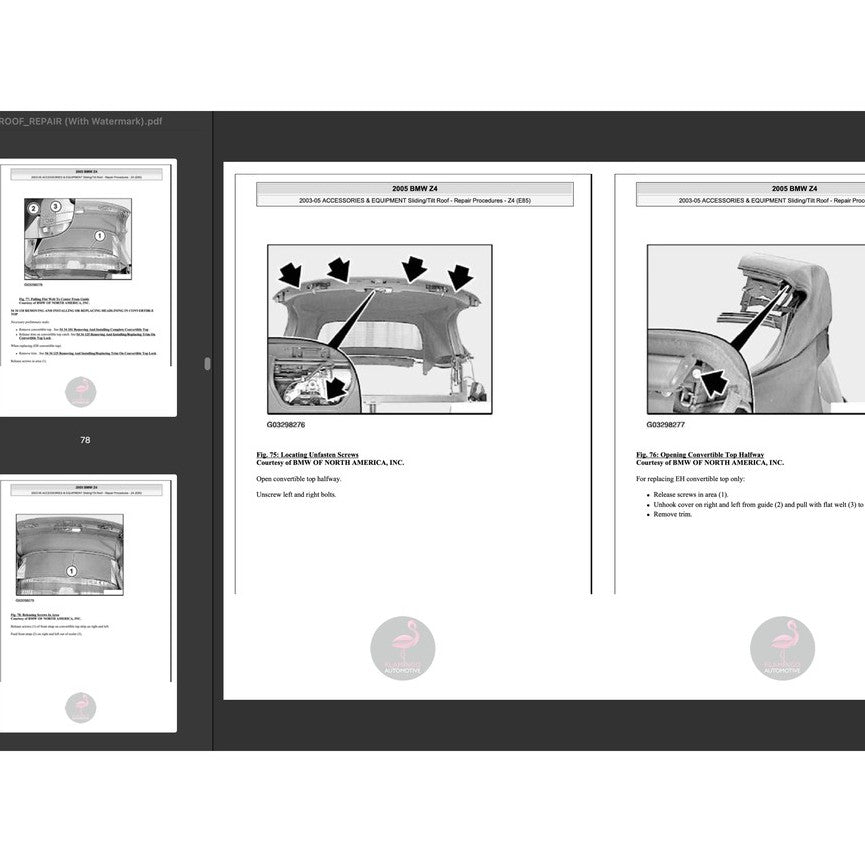BMW Z4 E85 2002-2008 Full Manual Set – Convertible Top Repair Manual - page 3