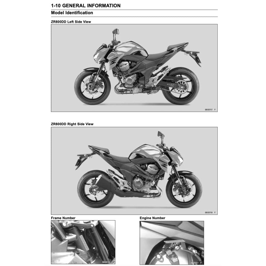 Kawasaki Z800 2012-2016 Full Manual Set – Repair & Maintenance Manual and Spare Parts Catalog and User Handbook - page 3