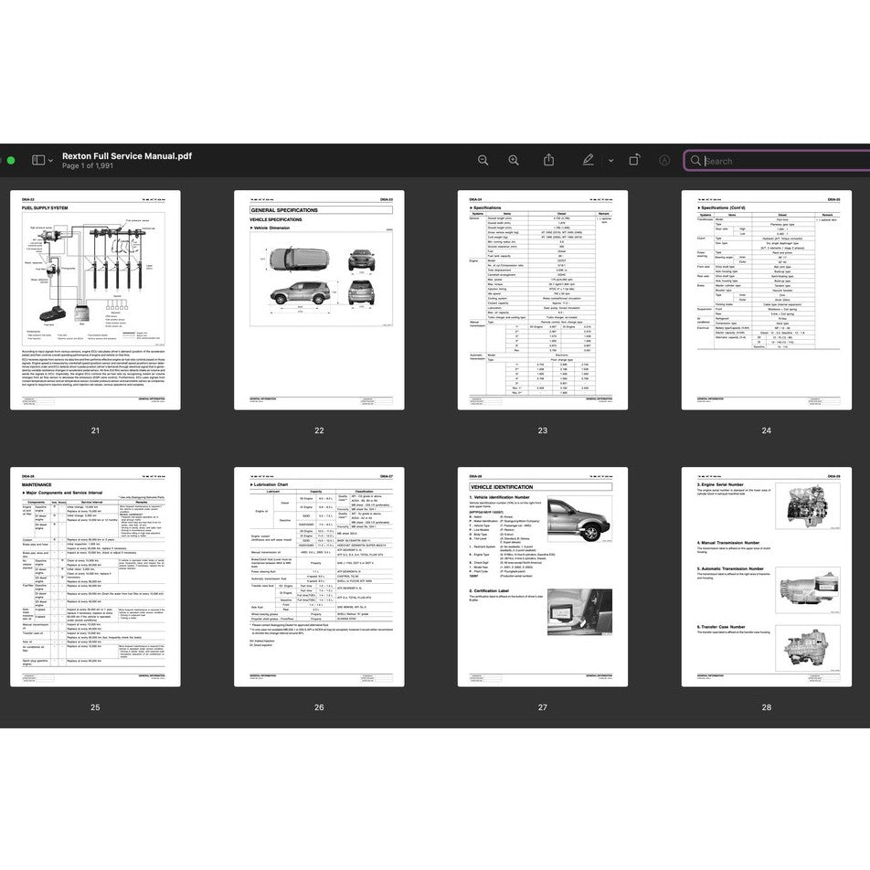 SsangYong REXTON Y200/250/270 2001-2012 Full Manual Set – Repair & Maintenance Manual - page 5
