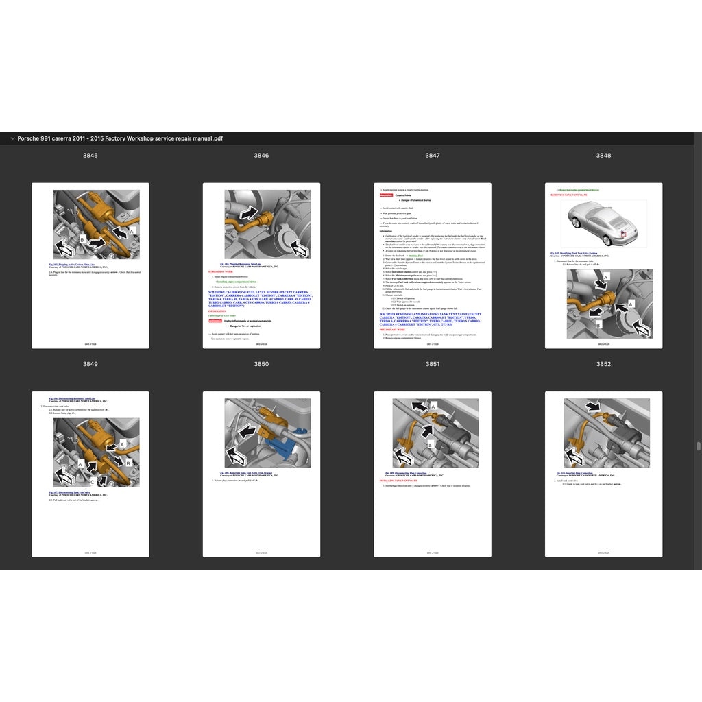 Porsche 911 991.1 2011-2016 Full Manual Set – Repair & Maintenance Manual and Spare Parts Catalog - page 9