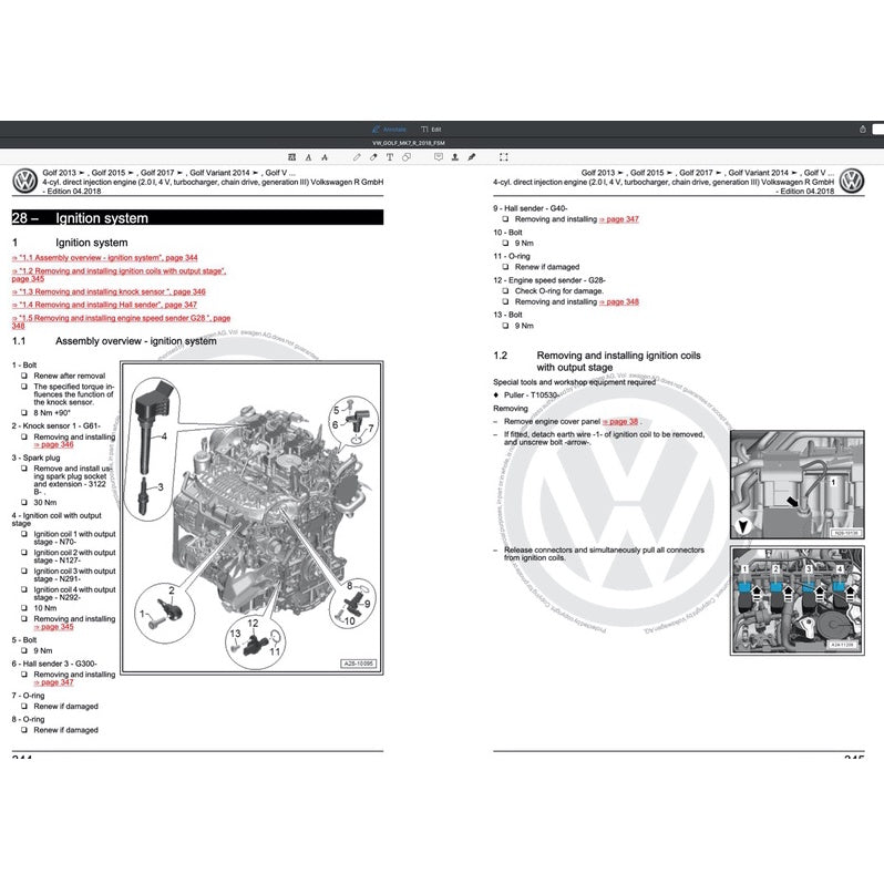 VW GOLF "R" MK7.5 2018 Full Manual Set – Repair & Maintenance Manual - page 4