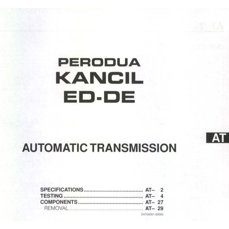 Perodua KANCIL MK2 2002-2009 Full Manual Set – Repair & Maintenance Manual - page 7