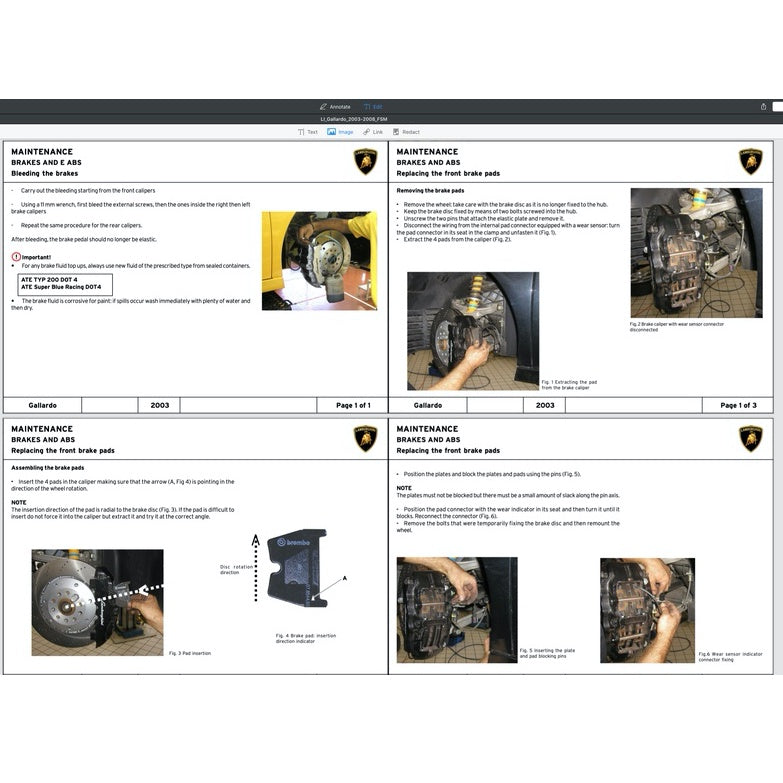 Lamborghini GALLARDO COUPE LDAS32 2003-2008 Full Manual Set – Repair & Maintenance Manual - page 3