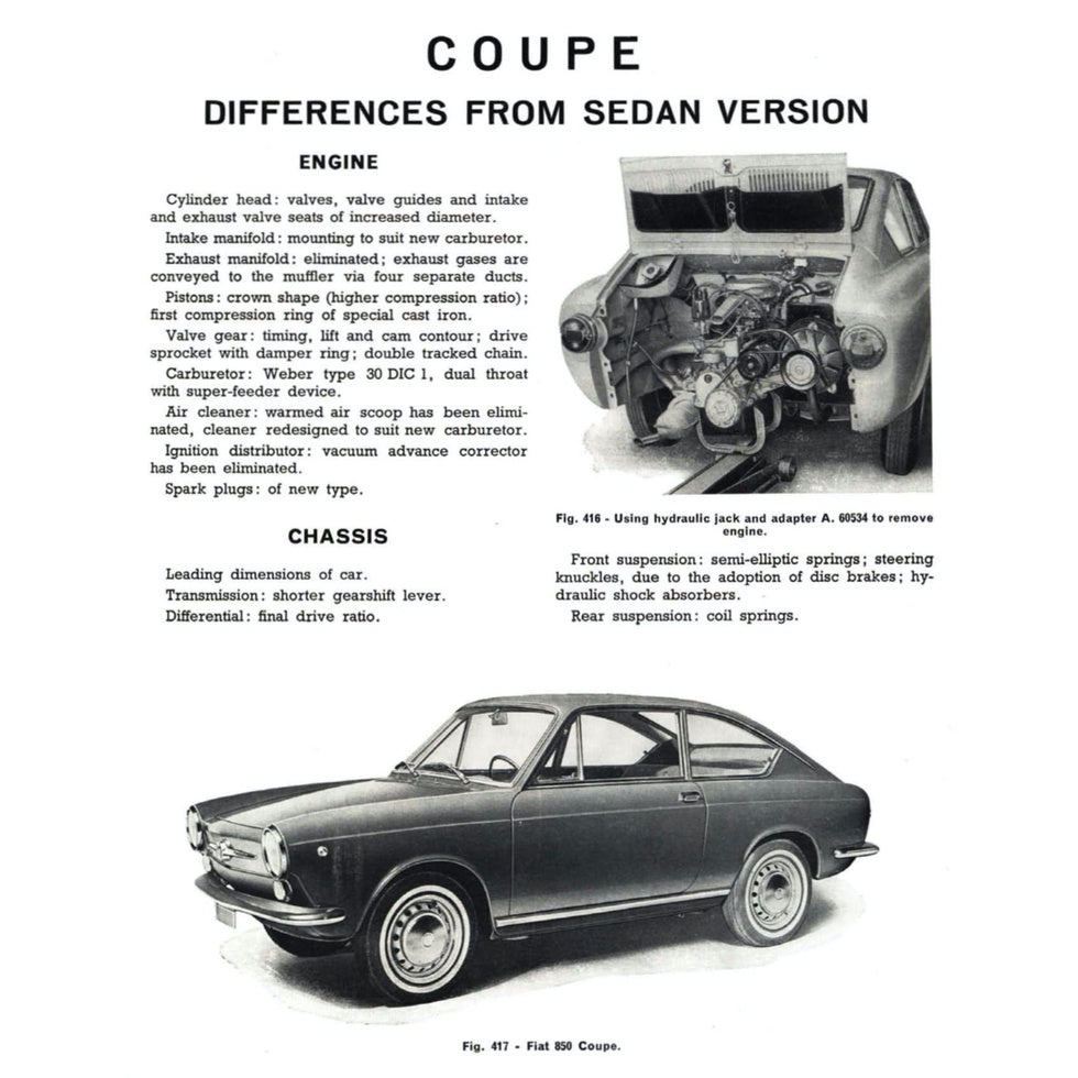 Fiat 850 100 B/C/G 1964-1973 Full Manual Set – Repair & Maintenance Manual and User Handbook - page 8
