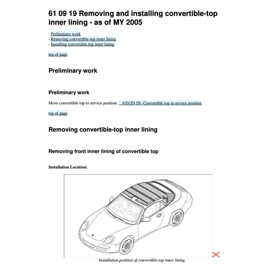 Porsche 911 997 2004-2013 Full Manual Set – Convertible Top/ TARGA Top Service Repair Manual - page 5