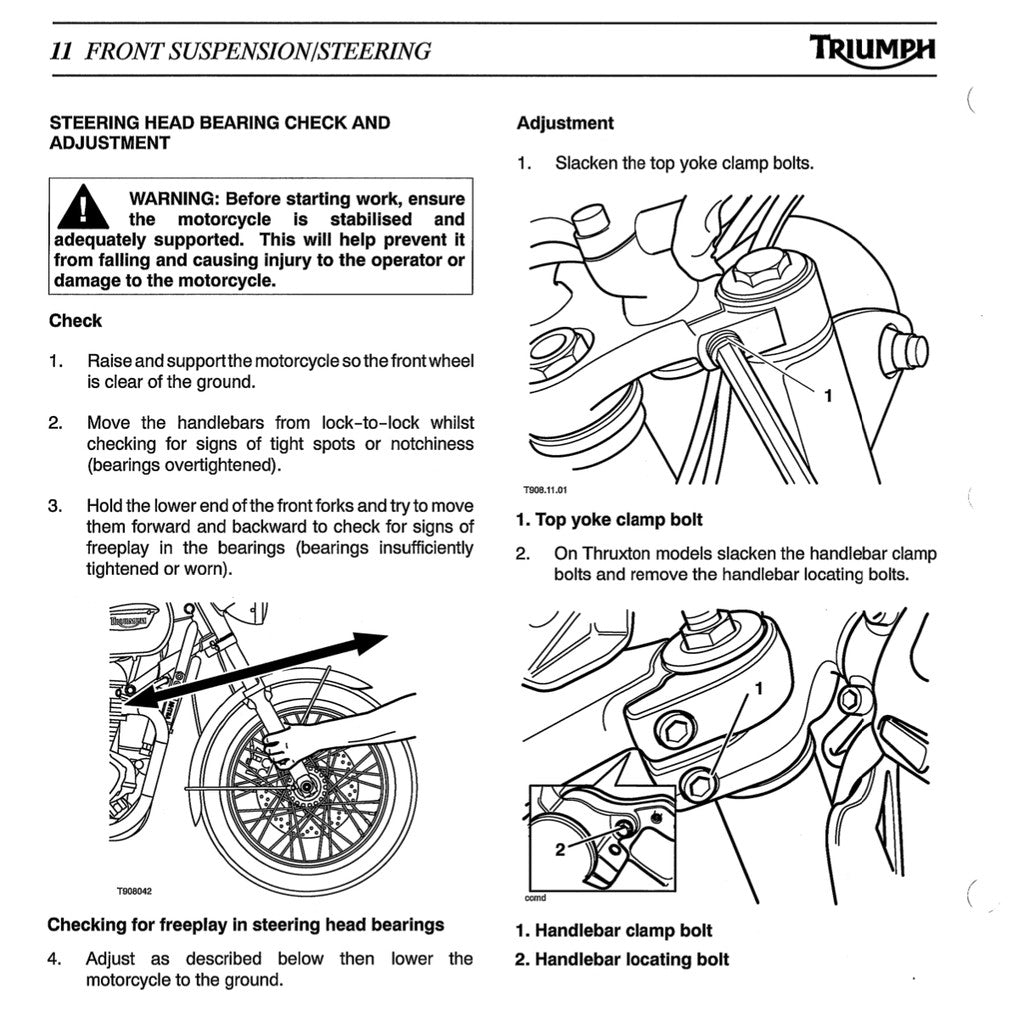 Triumph BONNEVILLE T100 /THRUXTON/SCRAMBLER/AMERICA/SPEEDMASTER 2001-2016 Full Manual Set – Repair & Maintenance Manual - page 5