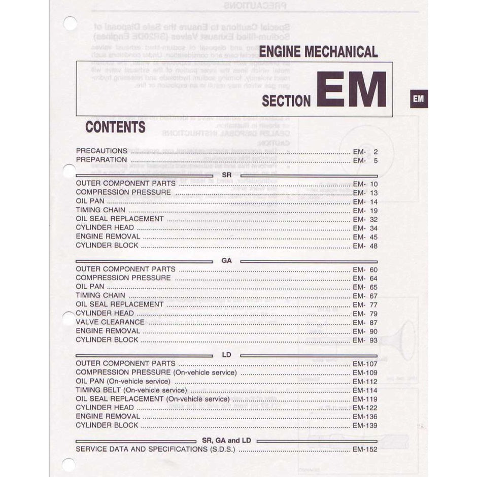 Nissan SERENA C23 1991-2001 Full Manual Set – Repair & Maintenance Manual - page 4