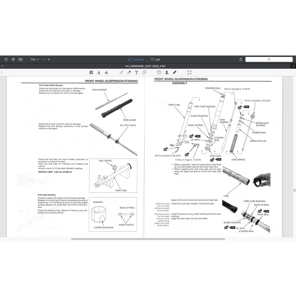 Honda CBR600RR 2007-2008 Full Manual Set – Repair & Maintenance Manual and Spare Parts Catalog and User Handbook - CBR 600 RR - page 6