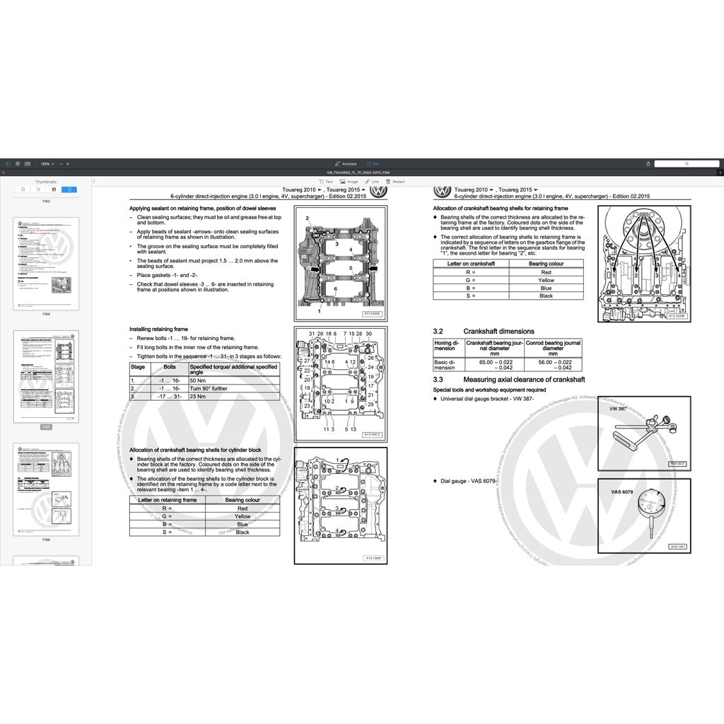 VW TOUAREG I & II 7L / 7P 2003-2017 Full Manual Set – Service WORK Manual - page 4