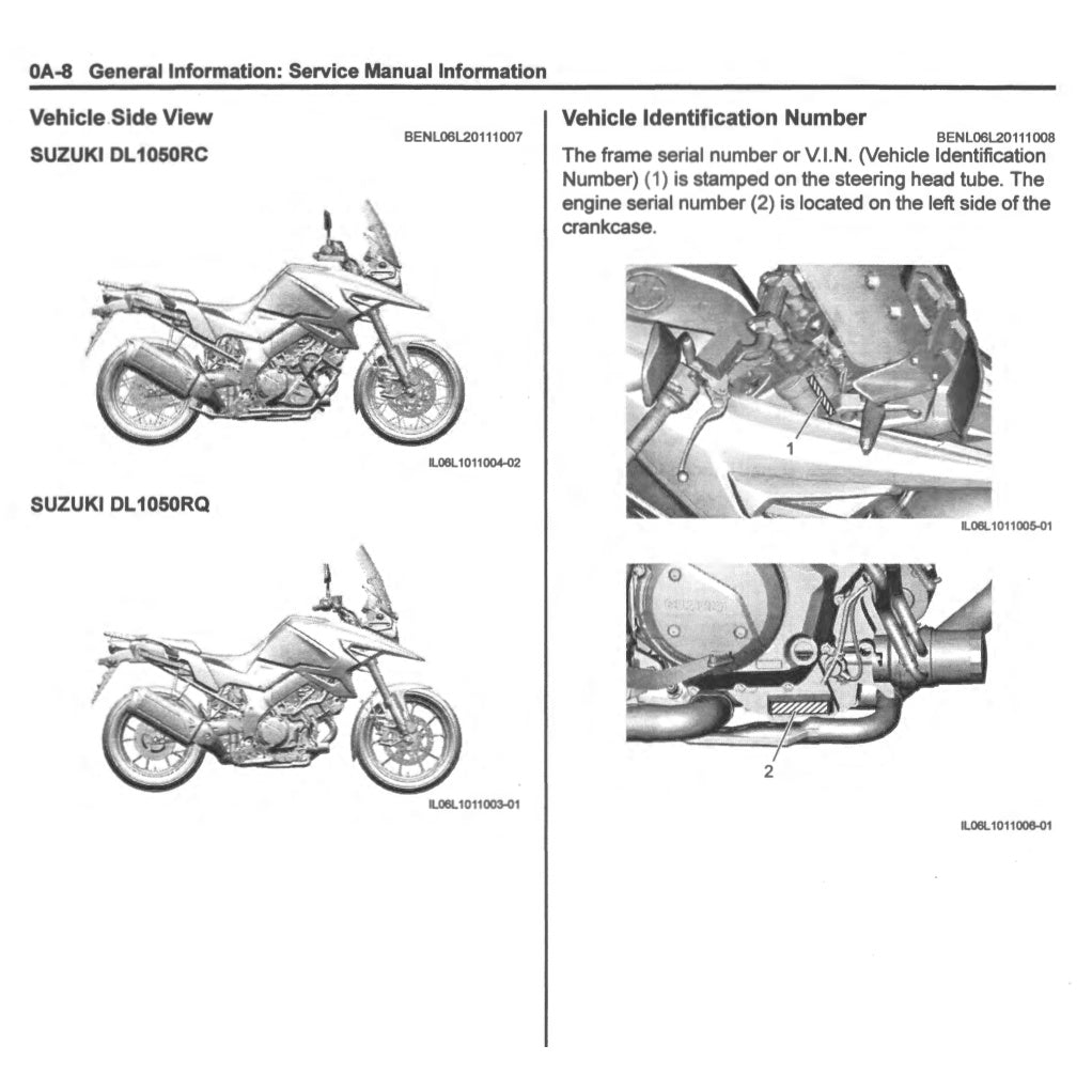 Suzuki V STORM V STROM VSTROM DL1050 RC/RQ/XT 2020-2023 Full Manual Set – Repair & Maintenance Manual and Spare Parts Catalogand OWNER's Manual - page 3