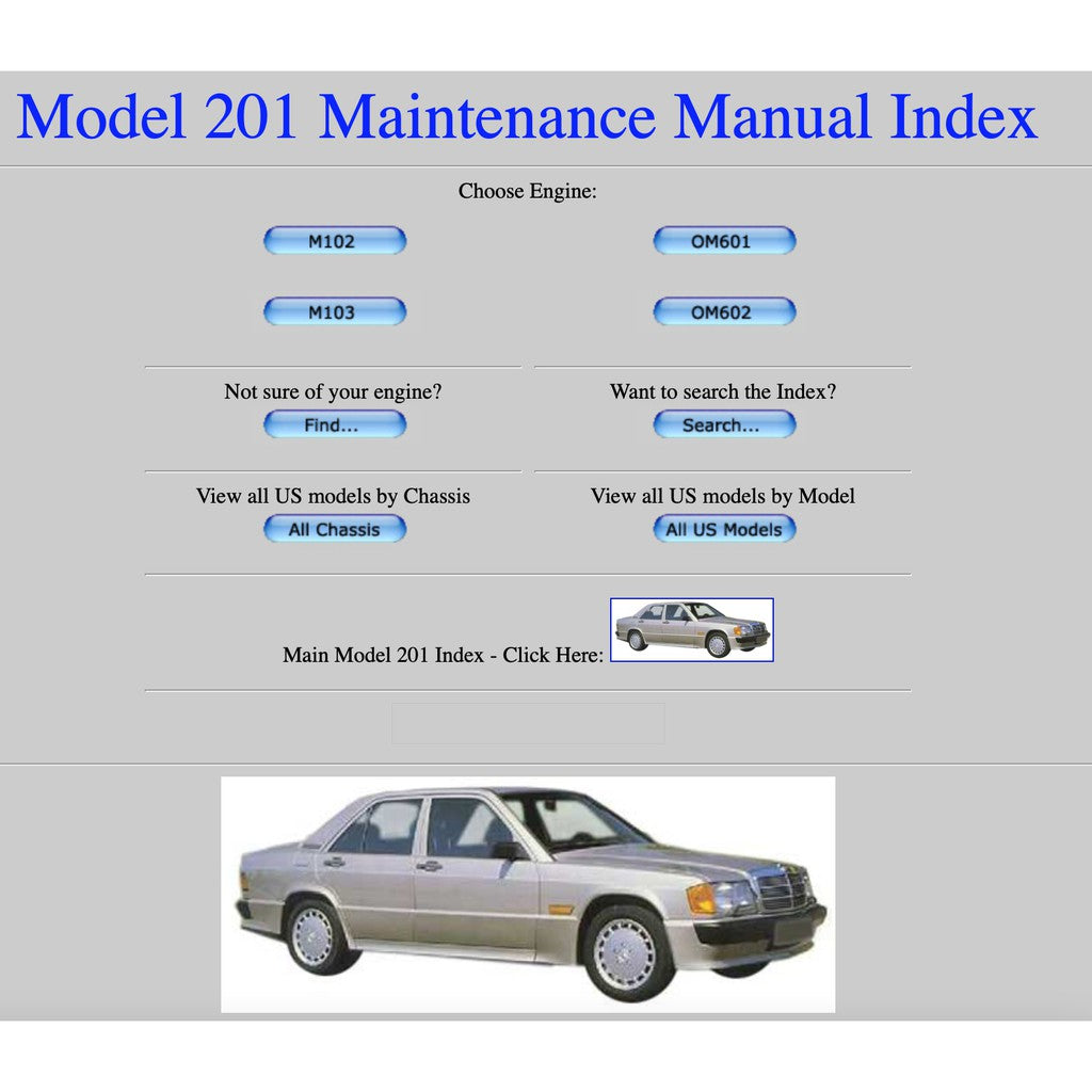 Mercedes-Benz 190 W201 1982-1993 Full Manual Set – Repair & Maintenance Manual LIBRARY - page 2