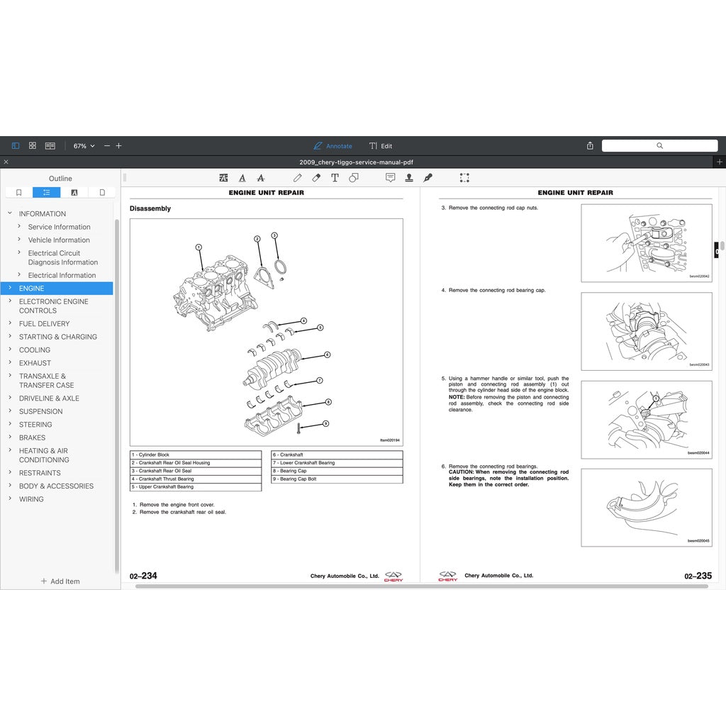 Chery TIGGO 3 2005-2010 Full Manual Set – Repair & Maintenance Manual - page 4