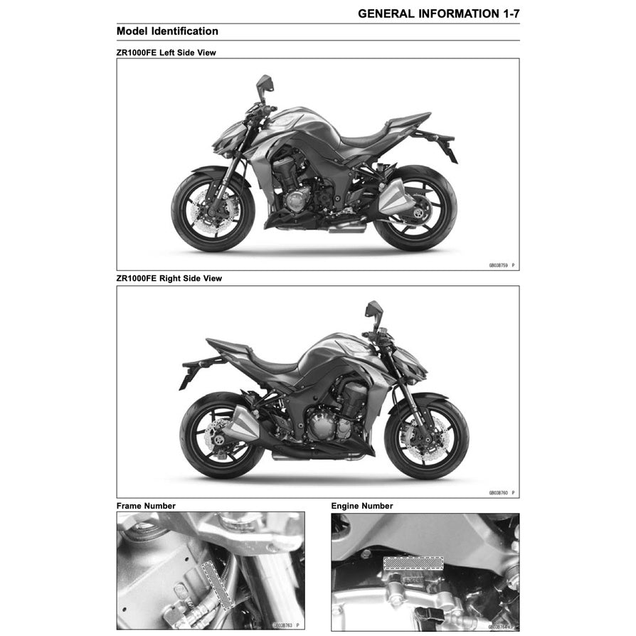 Kawasaki Z1000 2014-2016 Full Manual Set – Repair & Maintenance Manual and Spare Parts Catalog and User Handbook - page 3