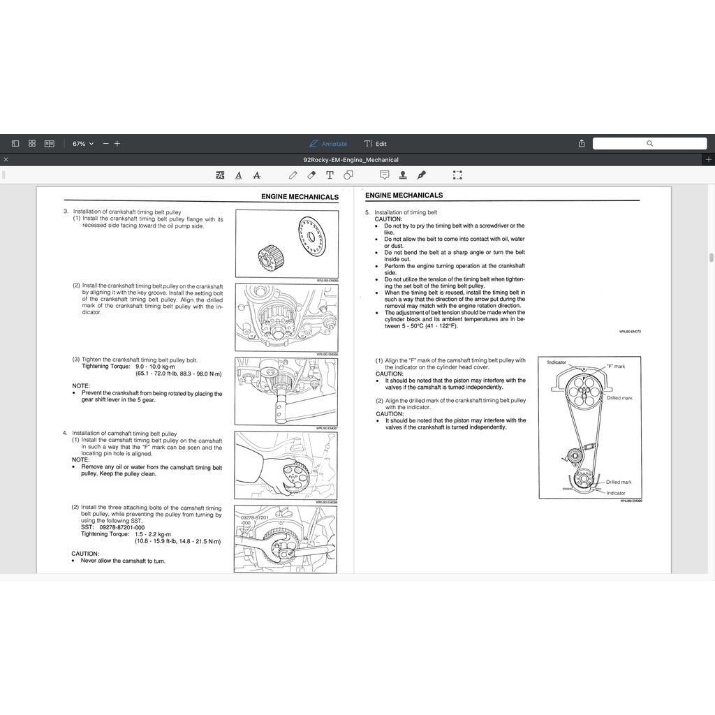 Daihatsu FEROZA ROCKY F300 1990-2002 Full Manual Set – Repair & Maintenance Manual - page 6