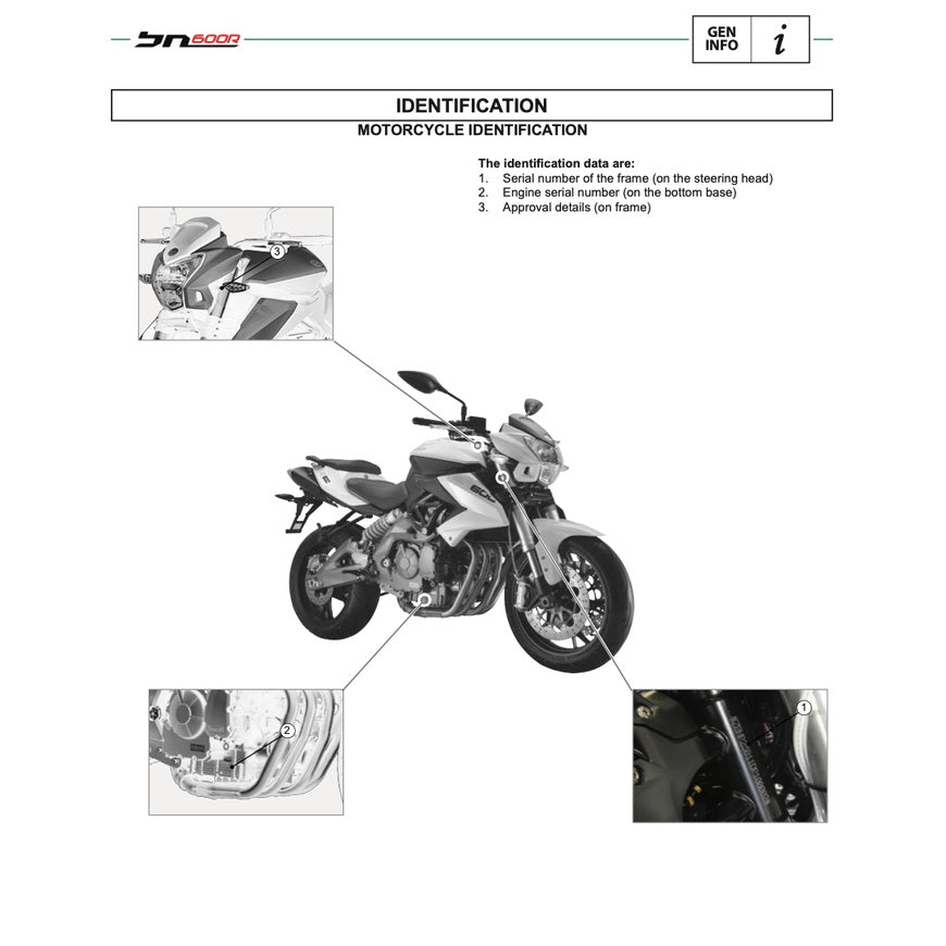 BENELLI BN600 R 2014-2018 Full Manual Set – Repair & Maintenance Manual and Spare Parts Catalog and User Handbook - page 3