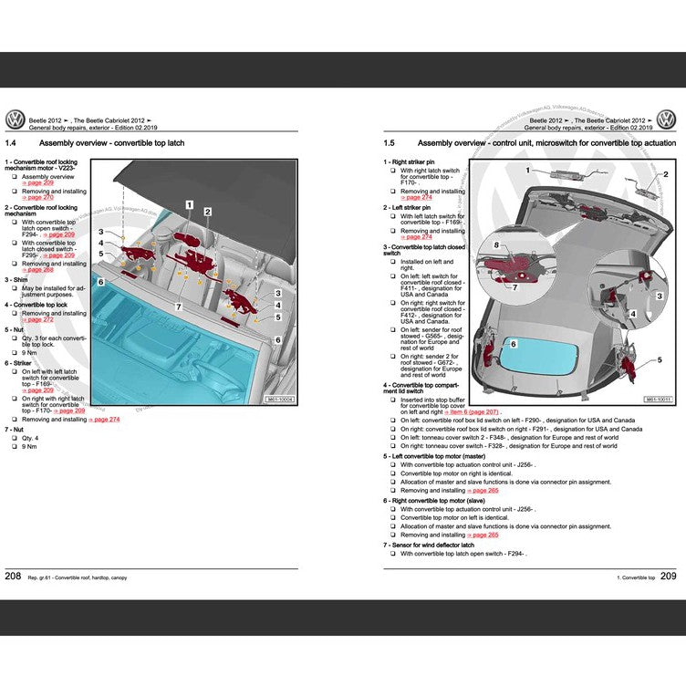 VW NEW BEETLE A5 2012-2019 Full Manual Set – Repair & Maintenance Manual - page 5