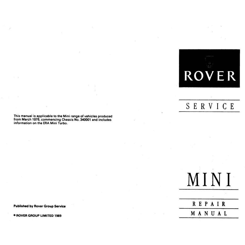 [CLASSIC] MINI-Rover MK4-MK5 1976-1989 Full Manual Set – Repair & Maintenance Manual - page 3