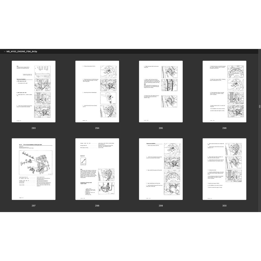 Mercedes-Benz M102 Engine 1.8–2.5 L 8V-16V 1980–1996 Full Manual Set – Repair & Maintenance Manual - page 3