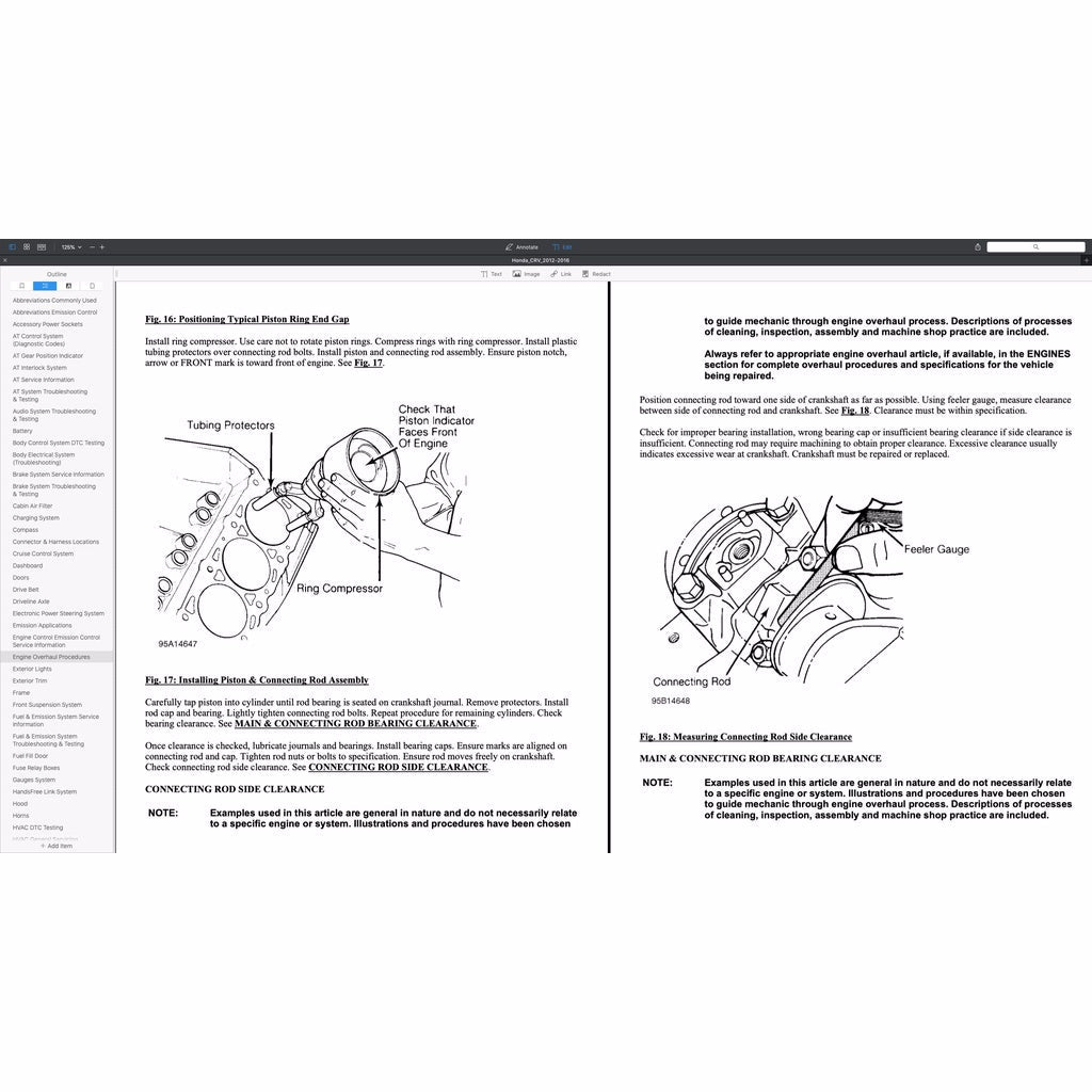 CRV Honda CR-V RM/RE 2012-2016 Full Manual Set – Repair & Maintenance Manual - page 2
