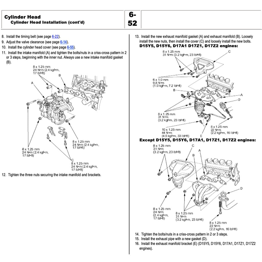 Honda CIVIC 7 2001-2005 Full Manual Set – Repair & Maintenance Manual - page 6