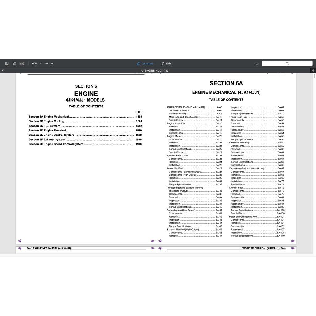 Isuzu Engine 4JK1 Workshop Repair Manual- Isuzu D-MAX - page 2