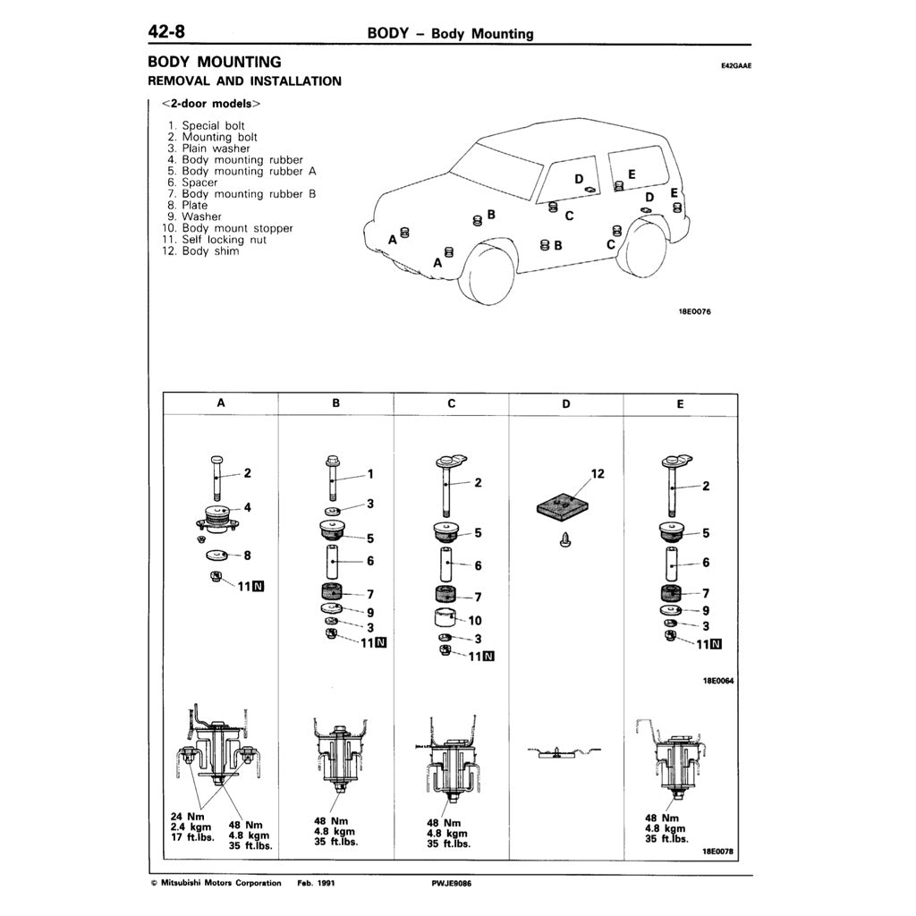 Mitsubishi PAJERO II V20 1991-1999 Full Manual Set – Repair & Maintenance Manual - page 4